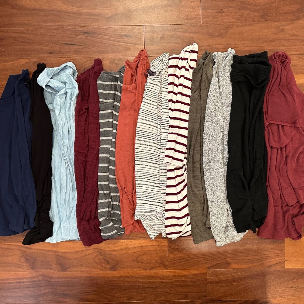 Lot of 12 Long Sleeve Maternity Shirts